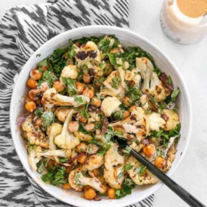 Roasted Cauliflower Salad with Lemon Tahini Dressing